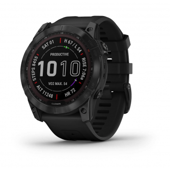 Smartwatch Garmin Fēnix 7 X – Sapphire Solar Edition Titanium Black Dlc Con Cinturino Black