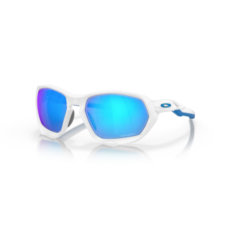 Lunettes Oakley Plazma Matte White avec Prizm Sapphire