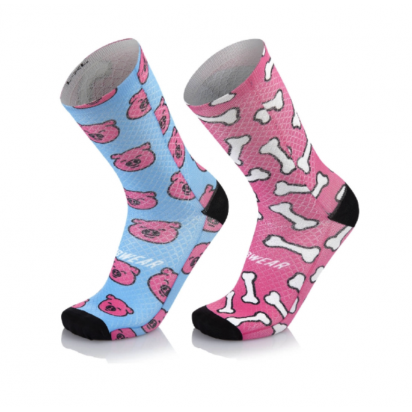 MB Wear Gambali E Calze Unisex Per Sci E Ciclismo – Lollipop, S/M, Tessuto Elastico E Caldo, Con Silicone Antiscivolo