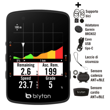 Bryton Ciclocomputer Rider 550D Con CAD e HRM