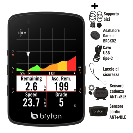 Bryton Ciclocomputer Rider 550D Con CAD e HRM