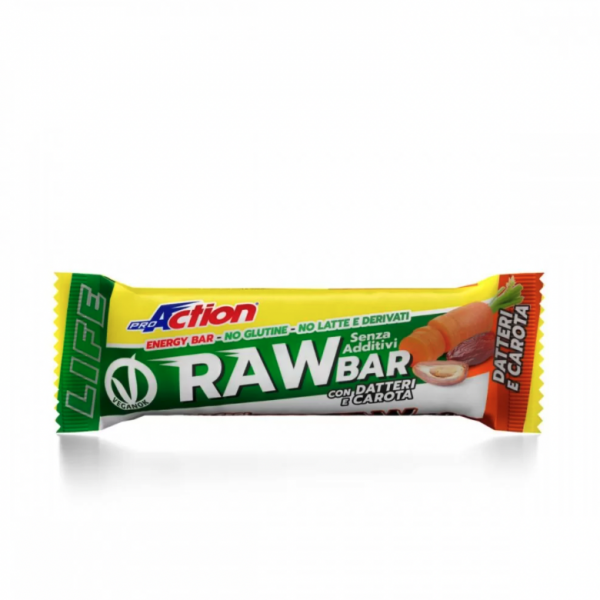 Pack of 30Pz. Proaction Life Raw Bar Dates and Carrot Energy Bar