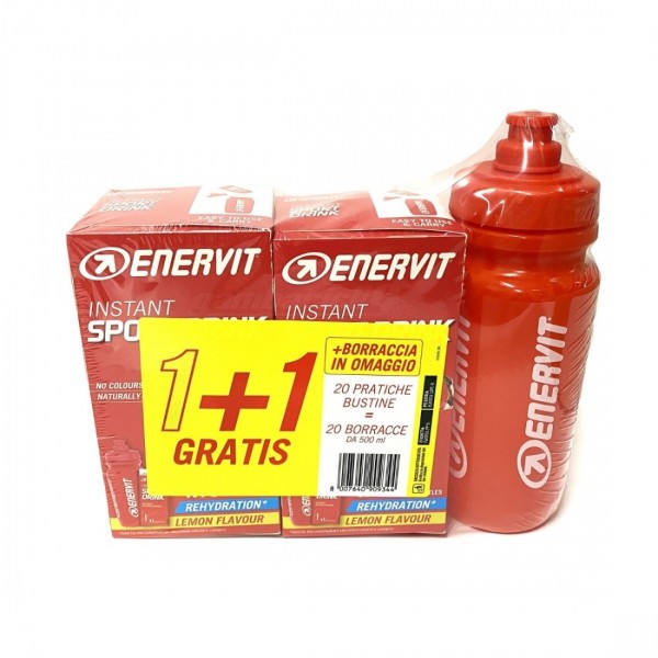 Enervit Sport Instant Sport Drink 20 X16g Sachets + Bottle (Lemon)