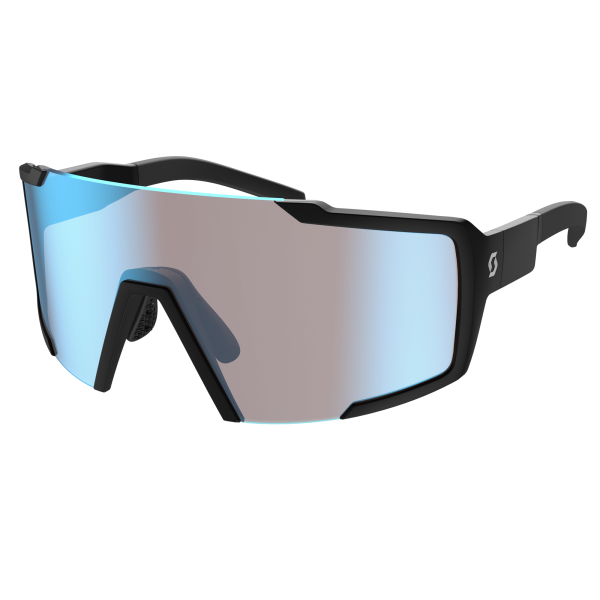Scott Shield Sunglasses (Black Matt / Blue Chrome Amplifier)