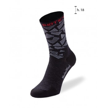 Calza Merino Biotex Nero Bianco