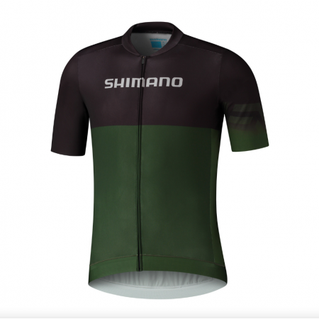 Shimano Maglia Kita a Maniche Corte Con Lampo (Khaki)