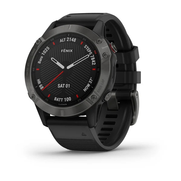 Orologio GPS Garmin Fenix 6 PRO Sapphire Lunetta Carbon Gray DLC con Black Band