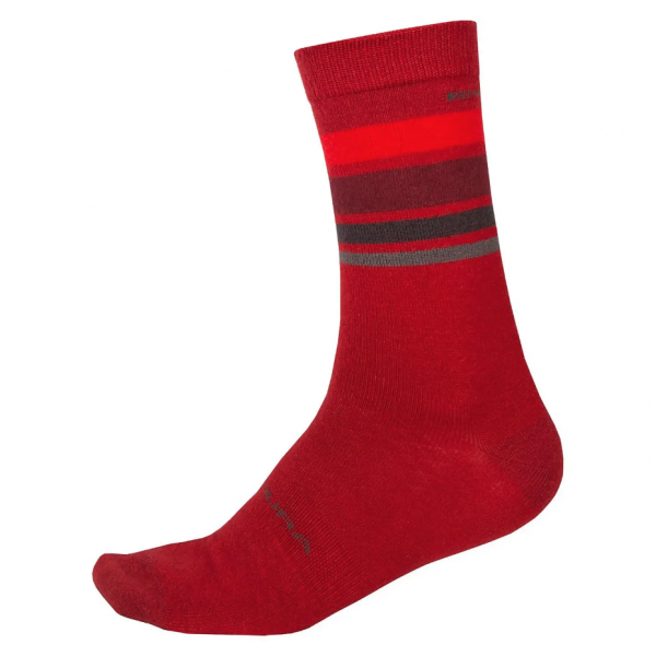 Endura BaaBaa Merino Stripe Sock (Red)