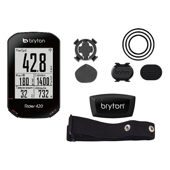 frequenza cardiaca Bryton Rider 420t Gps Cycle Computer Bundle con cadenza 